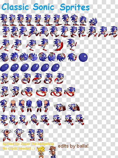 Classic Sonic Sprites Edited Sonic The Hedgehog Illustration Images