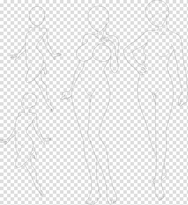 Anime Bases Woman Body Outline Transparent Background Png Clipart