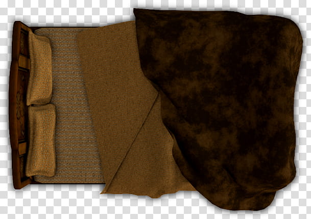 RPG Map Elements , brown blanket and wooden bed frame transparent background PNG clipart