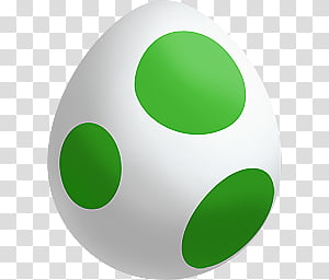 Super Mario Icons, white and green egg transparent background PNG