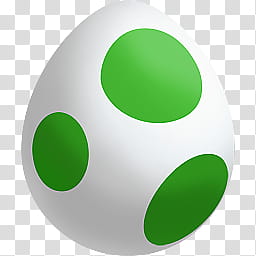Super Mario Icons, white and green egg transparent background PNG