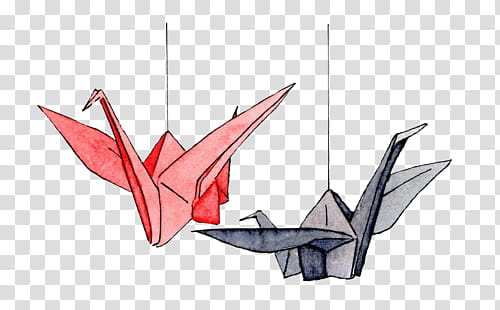 two gray and red bird origamis transparent background PNG clipart