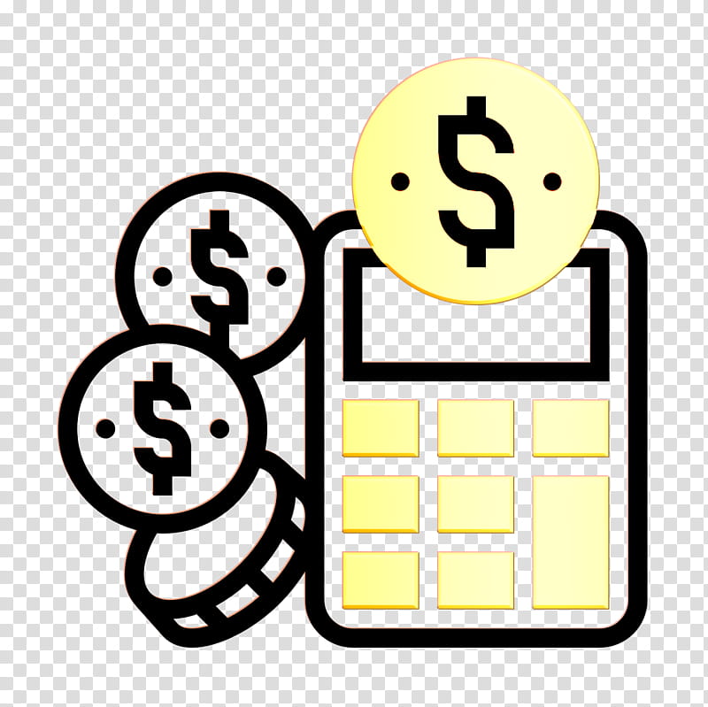 Money icon Finances icon Saving and Investment icon, Yellow, Line, Line Art, Smile, Emoticon transparent background PNG clipart