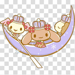 Iconos Cinnamoroll, Cinnamoroll By; MinnieKawaiitutos (), rabbit wearing crown sitting on boat illustration transparent background PNG clipart