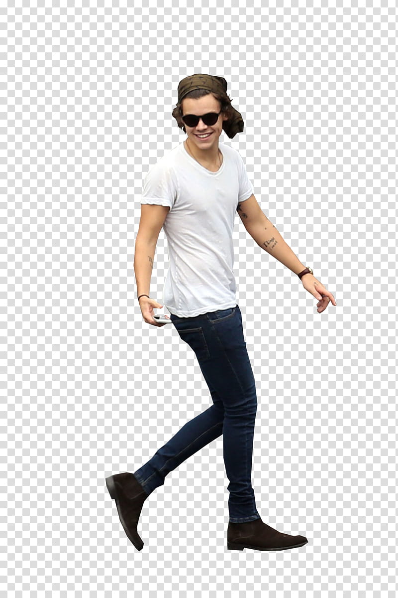 Harry Styles, men's white crew neck t-shirt transparent background PNG clipart