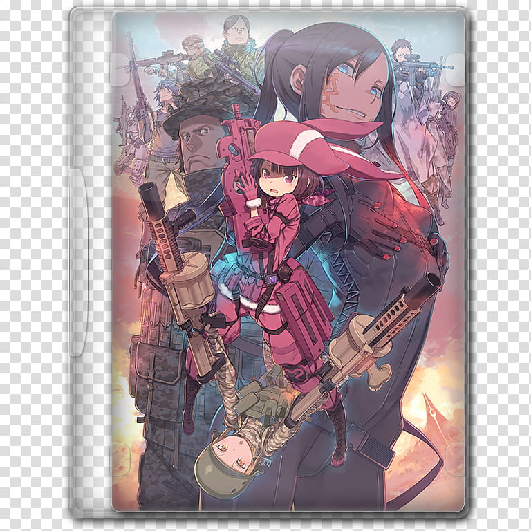Anime  Spring Season Icon , Sword Art Online Alternative; Gun Gale Online, v, soldier anime graphic folder icon transparent background PNG clipart