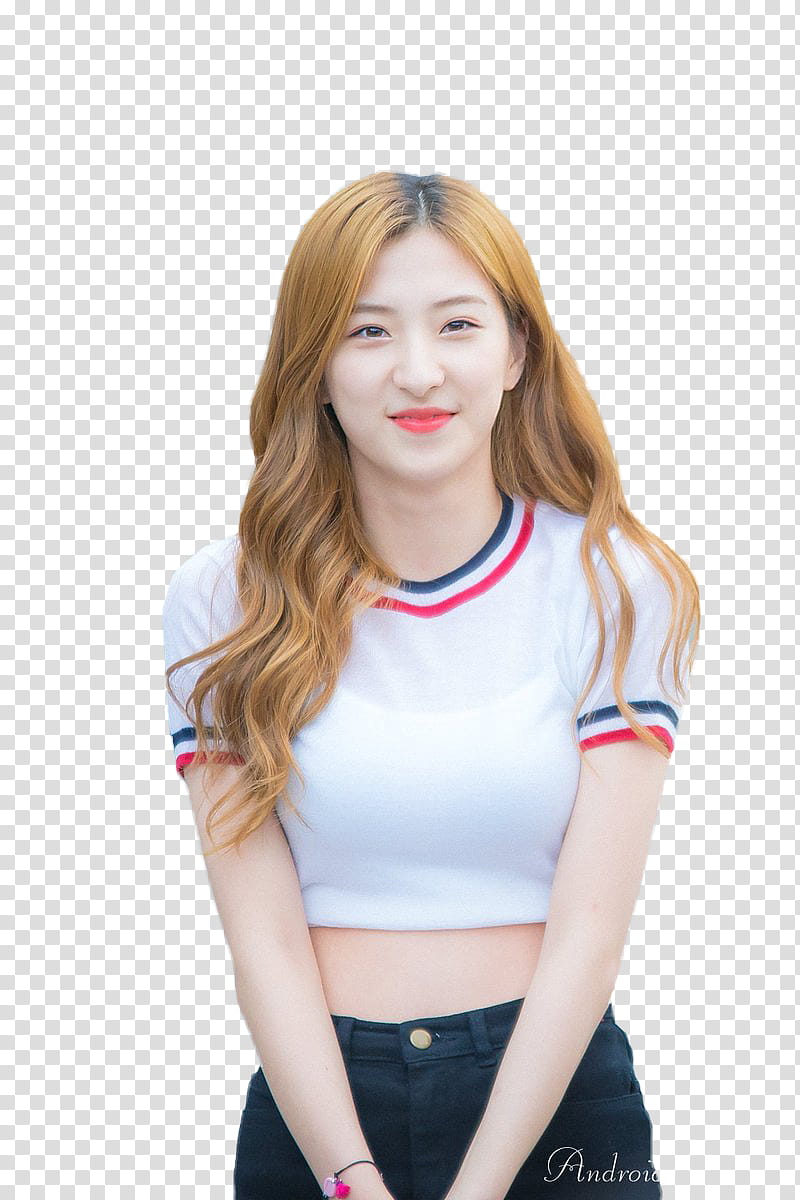 Eunseo WJSN Cosmic Girls, woman wearing white and red crop top transparent background PNG clipart