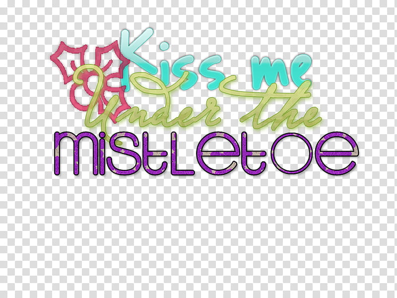 Under the mistletoe texto pedido  transparent background PNG clipart