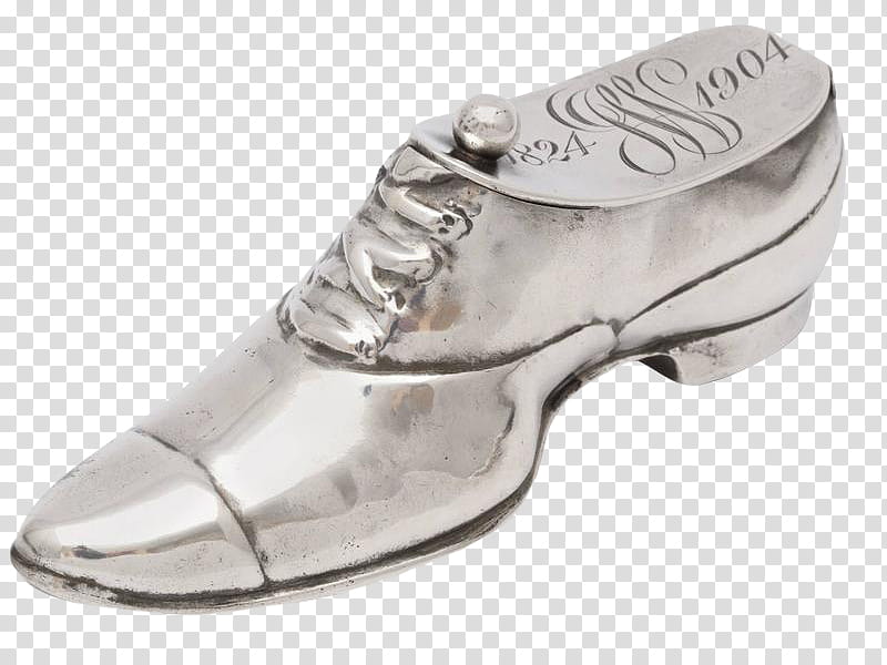 , silver-colored dress shoe scale model transparent background PNG clipart