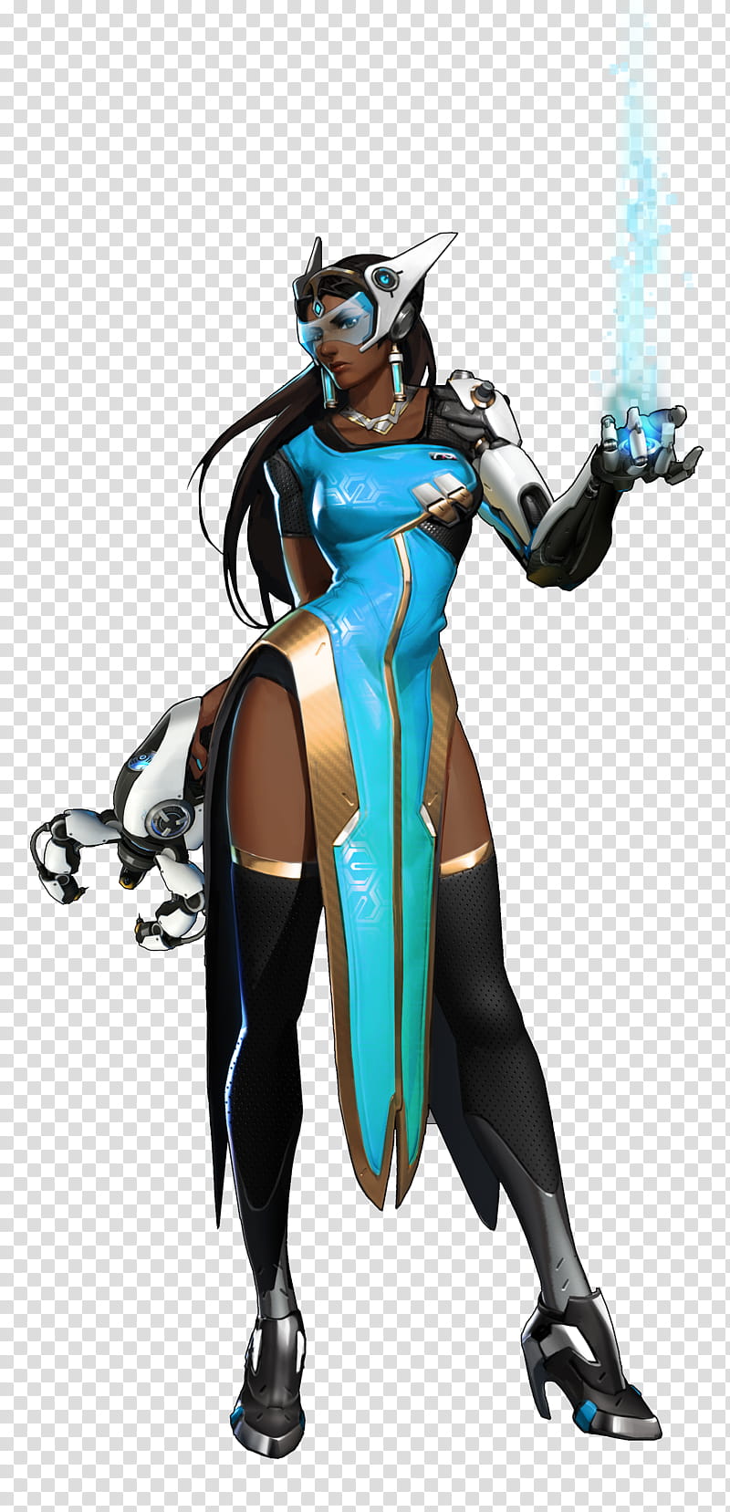 Symmetra Overwatch, female anime character transparent background PNG clipart