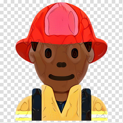 Fire Emoji, Firefighter, Human Skin Color, Dark Skin, Fire Department, Emoticon, Mascot, Cartoon transparent background PNG clipart