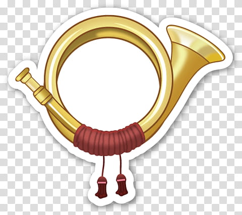 EMOJI STICKER , yellow French horn transparent background PNG clipart