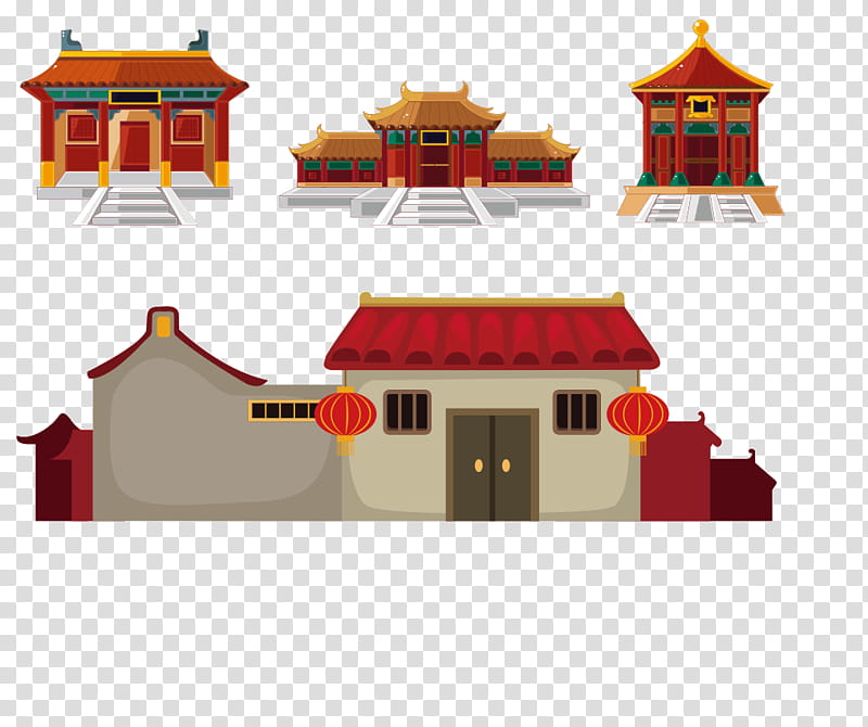 Chinese, Drawing, House, Chinese Architecture, Building, Cartoon, Facade, Roof transparent background PNG clipart