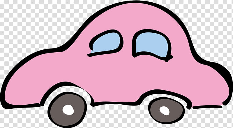 Pink, Car, Cartoon, Text, Nose, Smile, Headgear, Line transparent background PNG clipart