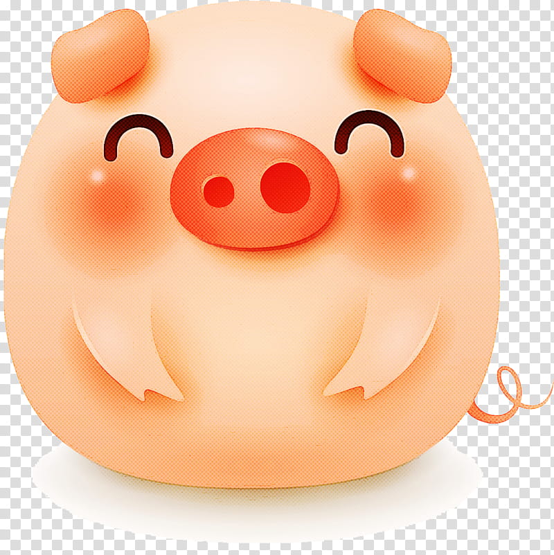 cute pig, Nose, Cartoon, Orange, Pink, Snout, Suidae, Smile transparent background PNG clipart