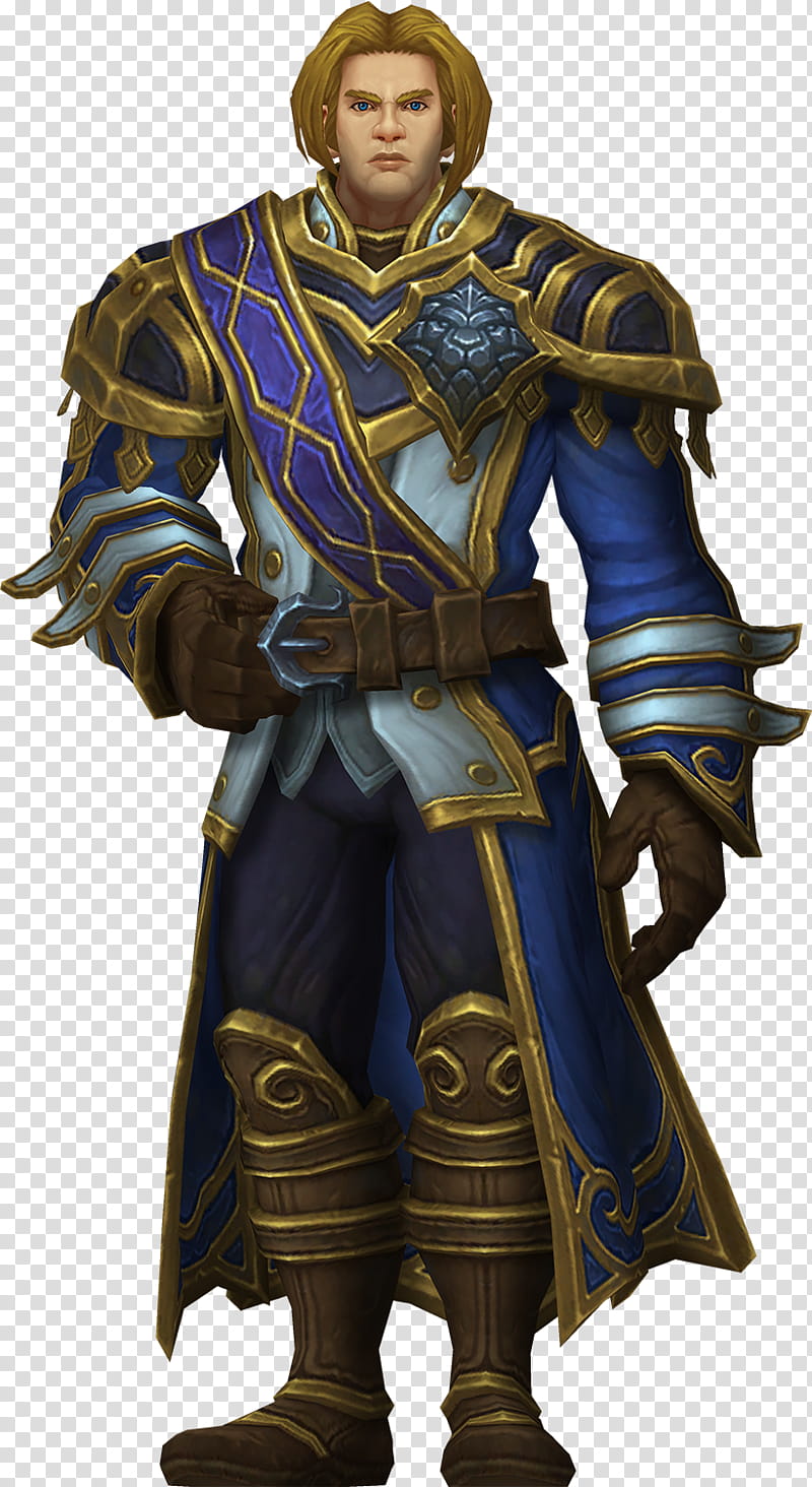 Anduin Wrynn Prince of Stormwind, blue and gold suit man illustration transparent background PNG clipart