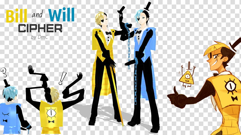 [FanFalls] Bill Cipher human (+Reverse (Will)) dl transparent background PNG clipart