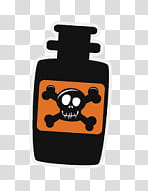 Halloween s, black and orange skull-printed bomb transparent background PNG clipart