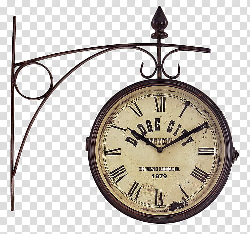 brown old train station Dodge City clock displaying : time transparent background PNG clipart