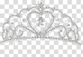 All that glitters , silver-colored tiara with clear gemstones transparent background PNG clipart