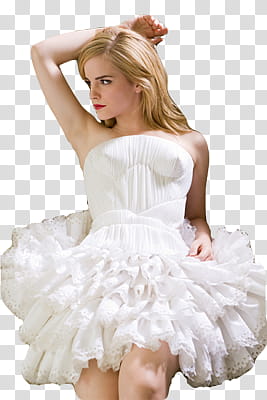 Emma Watson, women's white sweetheart neckline wedding gown transparent background PNG clipart