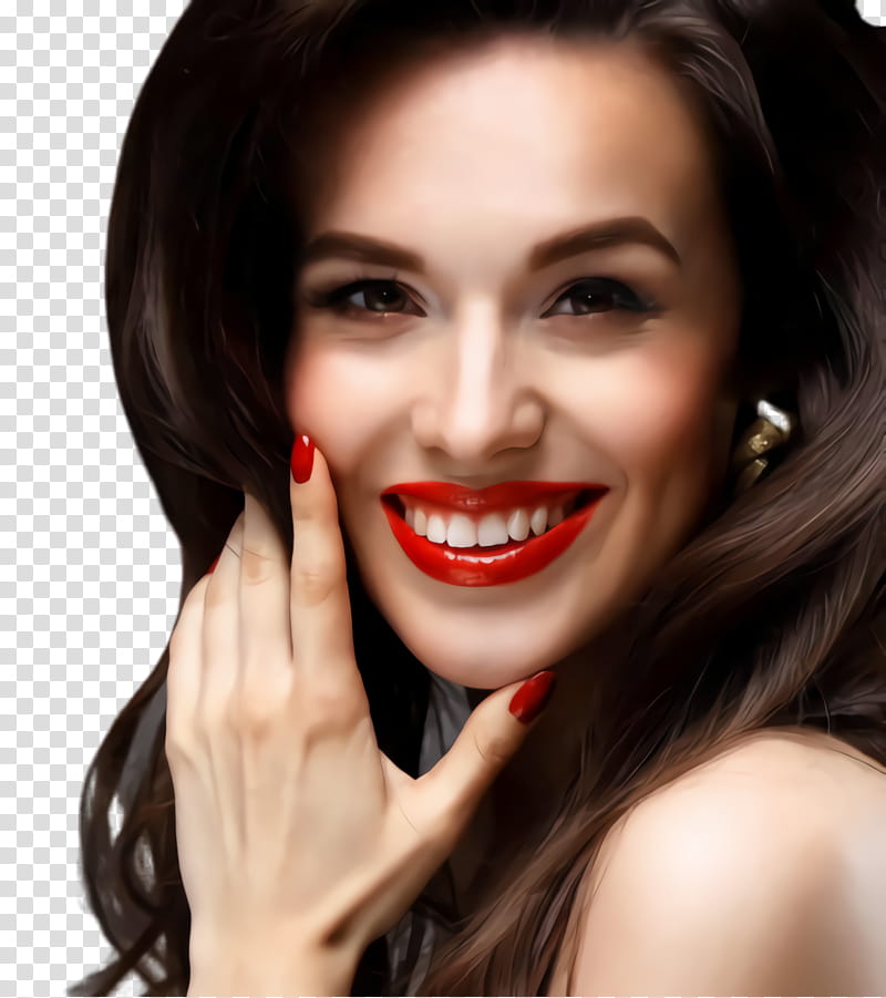 hair face lip skin eyebrow, Facial Expression, Beauty, Hairstyle, Smile, Chin transparent background PNG clipart
