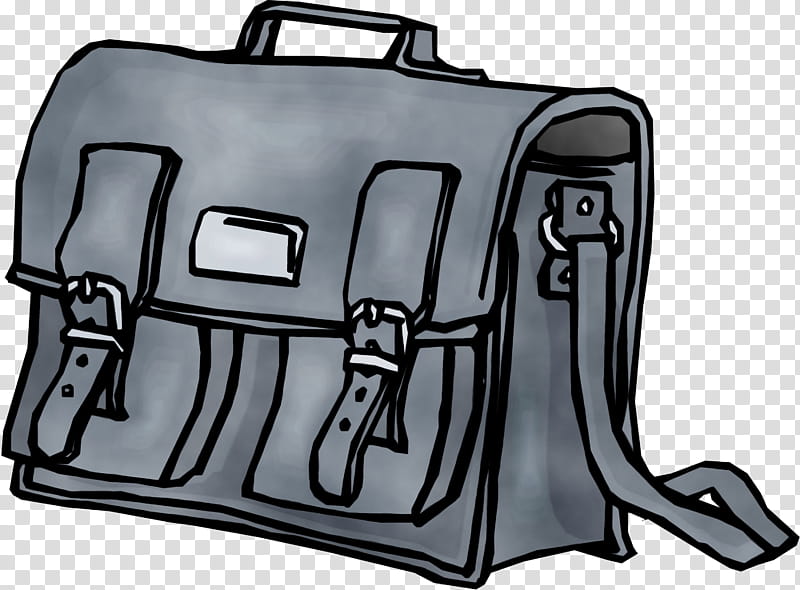School Black And White, Watercolor, Paint, Wet Ink, Black White M, Car, Hand Luggage, Baggage transparent background PNG clipart