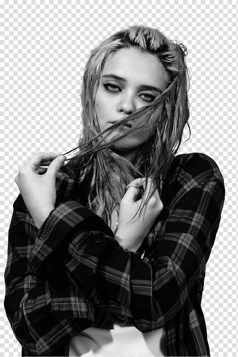 Sky Ferreira, woman wearing black and gray dress shirt transparent background PNG clipart