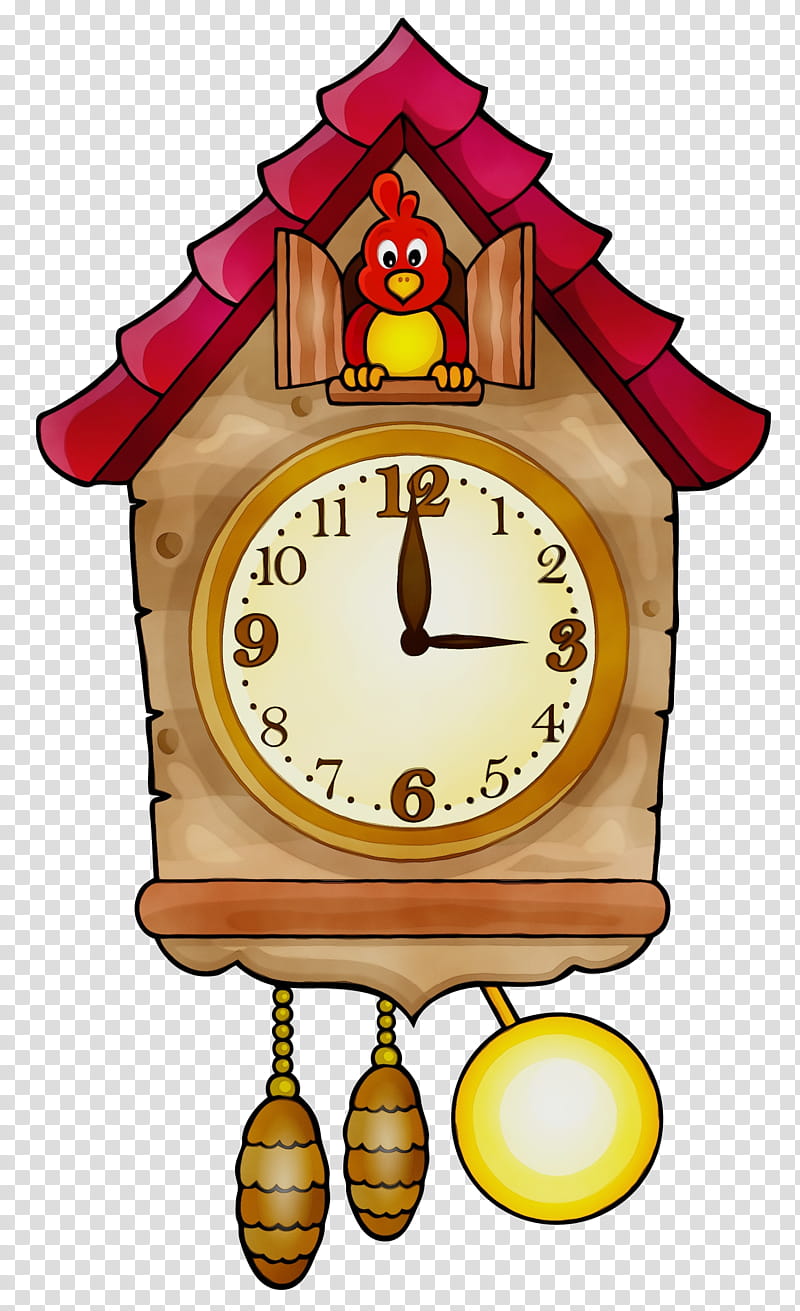 Clock, Watercolor, Paint, Wet Ink, Cuckoo Clock, Floor Grandfather Clocks, Alarm Clocks, Pendulum Clock transparent background PNG clipart