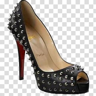 Black leather studded pump transparent background PNG clipart | HiClipart