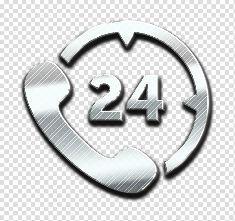 24 hours phone service icon Logistics Delivery icon business icon, Call Icon, Text, Symbol, Logo, Circle, Emblem, Metal transparent background PNG clipart