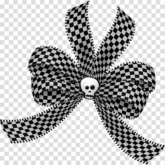 white and black checked bow transparent background PNG clipart