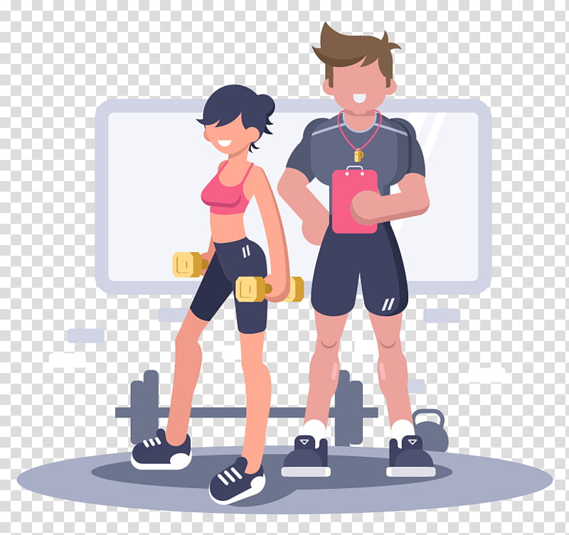 Woman exercising holding dumbbells, Fitness Centre Physical fitness  Personal trainer Weight loss Weight training, gym transparent background PNG  clipart
