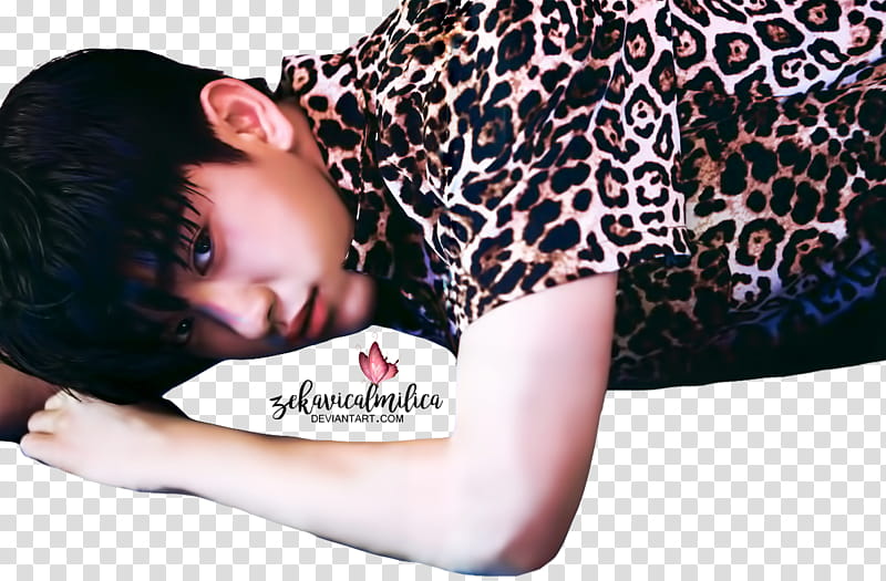 JJ Project The Star, man lying wearing brown and black collared shirt transparent background PNG clipart