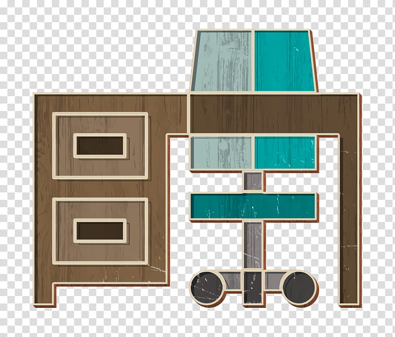 Desk icon Business and Office icon, Furniture, Shelf, Wood, Table, Rectangle, Drawer transparent background PNG clipart