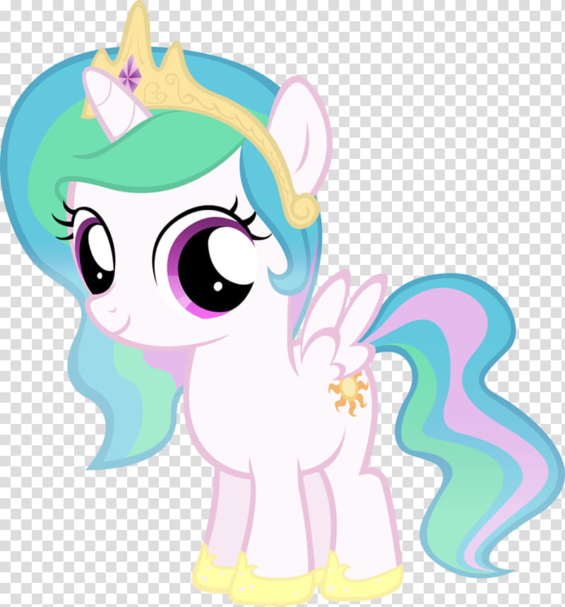 Celestia Filly, pink and blue My Little Pony charcater transparent background PNG clipart