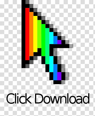 Rainbow Animated Mouse Pointer, click text transparent background PNG clipart