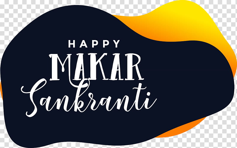 Happy Makar Sankranti Hinduism Harvest festival, Magha Mela, Maghi, Bhogi, Text, Orange, Logo transparent background PNG clipart