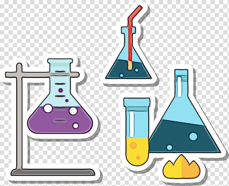 Beaker, Watercolor, Paint, Wet Ink, Laboratory Flasks, Chemistry, Erlenmeyer Flask, Science transparent background PNG clipart