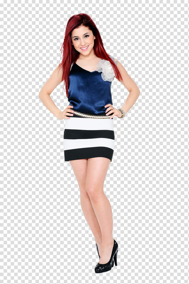 Ariana Grande, Ariana Grande standing and smiling with both arms akimbo transparent background PNG clipart