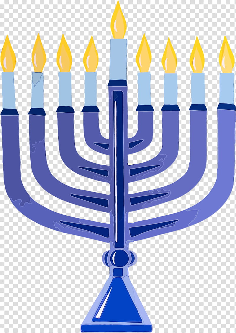 Birthday candle, Hanukkah Candle, Happy Hanukkah, Watercolor, Paint, Wet Ink, Candle Holder, Menorah transparent background PNG clipart