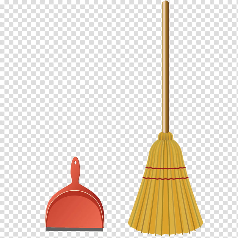 Orange, Broom, Cleaning, Cartoon, Mop, Animation, Dustpan, Tool transparent background PNG clipart