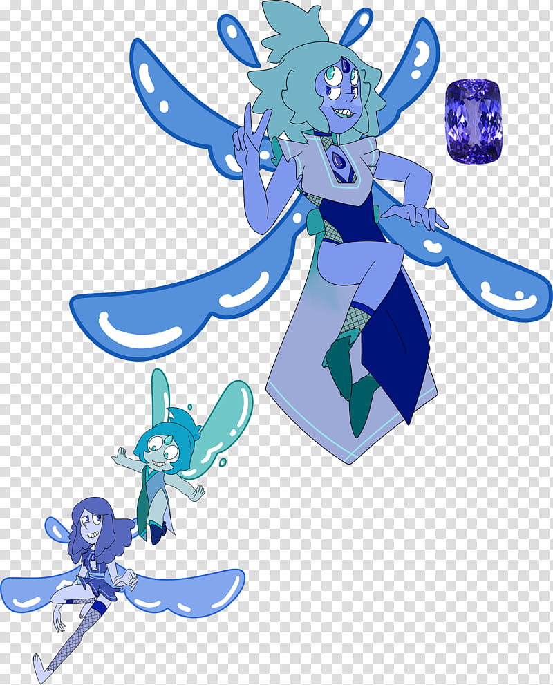 SU Blue Tanzanite Fusion Adopt SOLD, blue and white fairy cartoon characters transparent background PNG clipart