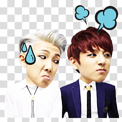 BTS Kakao Talk Emoticon Render p, two male emoji transparent background PNG clipart