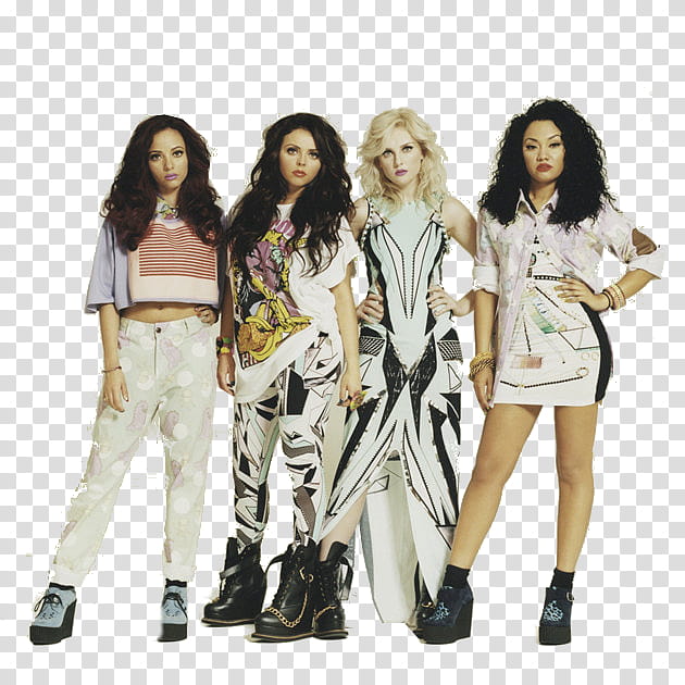 Little Mix, four women in casual suits transparent background PNG clipart