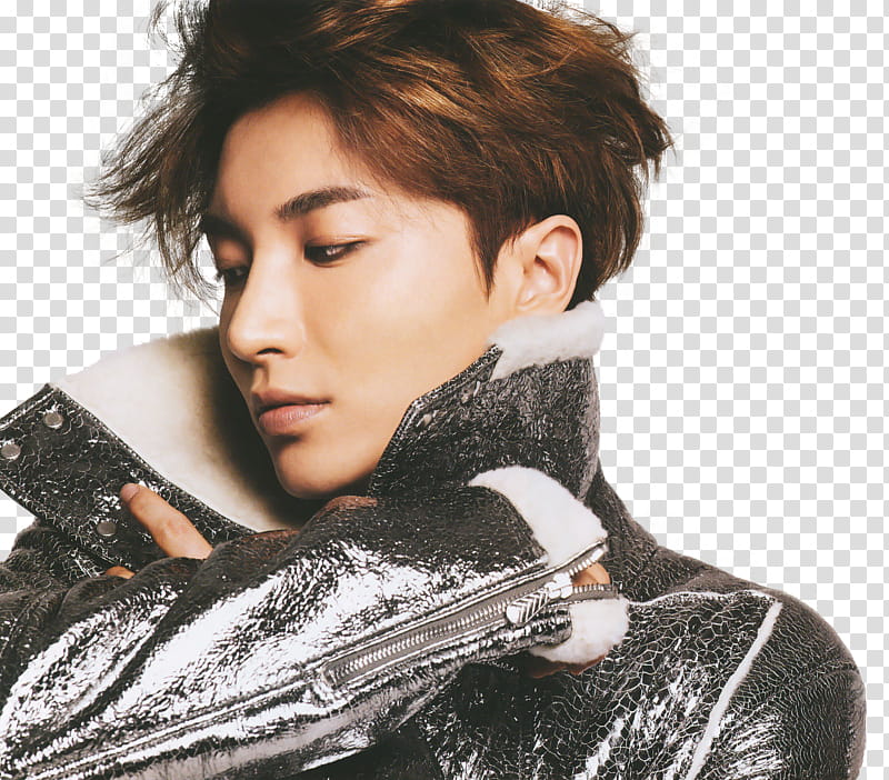 Leeteuk Super Junior render, man holding his neck transparent background PNG clipart