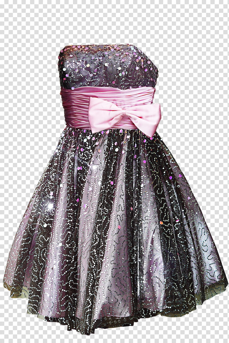 Glitter Dress, women's purple tube dress with bow belt transparent background PNG clipart