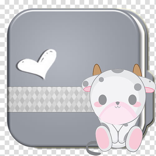 CarpetasAnimal, white and gray cow folder icon transparent background PNG clipart