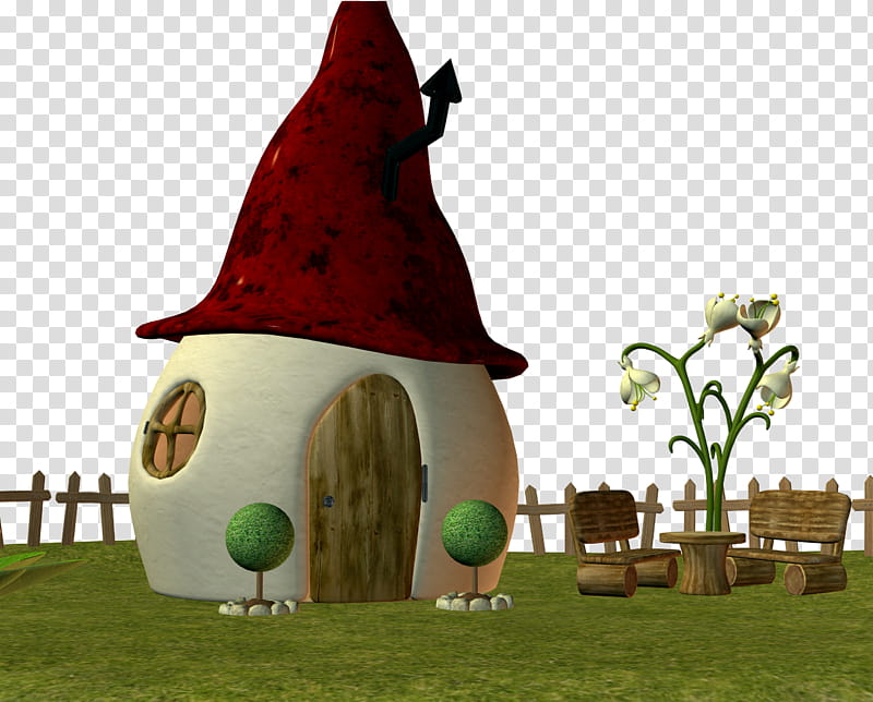 Elf Fairy house , white and red house illustration transparent background PNG clipart