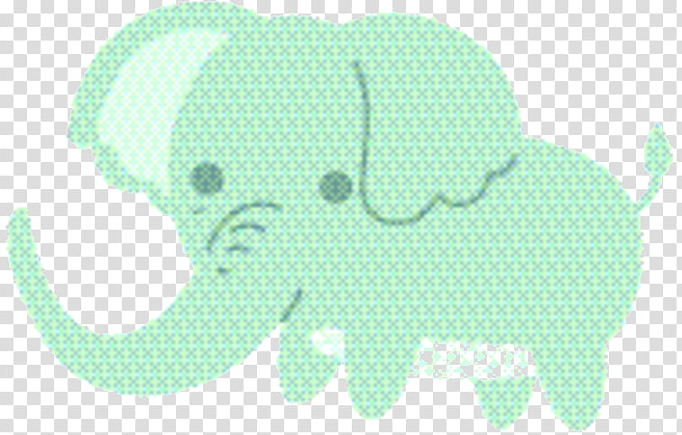 Elephant, Indian Elephant, African Elephant, Textile, Cartoon, Green, Line, Mesh transparent background PNG clipart